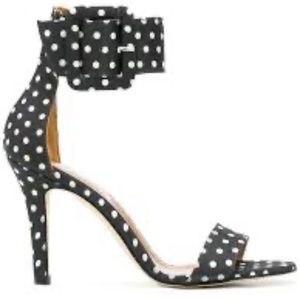 New Paris Texas black and white polka dot sandal